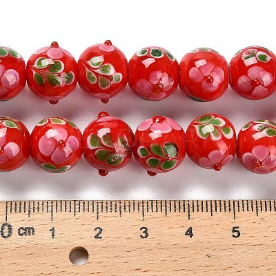 Handmade Lampwork Bumpy Beads Strands LAMP-A005-01B-1
