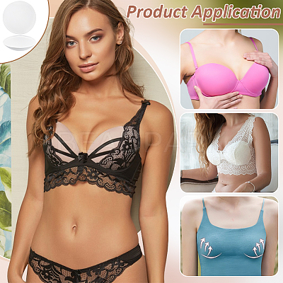 9 Pairs Polyester Round Bra Pads Inserts FIND-BC0019-24C-1
