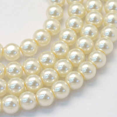 Baking Paint Glass Pearl Bead Strands X-HY-Q003-5mm-02-1