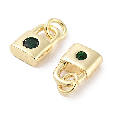 Brass Micro Pave Cubic Zirconia Charms KK-C051-13G-02-1
