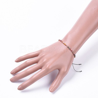 Adjustable Electroplate Glass Braided Bead Bracelets BJEW-JB04588-04-1