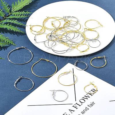 32Pcs 8 Styles Iron Huggie Hoop Earring Findings IFIN-FS0001-49A-1
