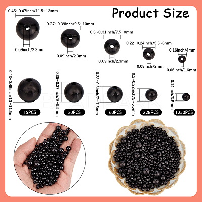 1573Pcs 5 Styles ABS Plastic Imitation Pearl Beads KY-PA0001-13B-1