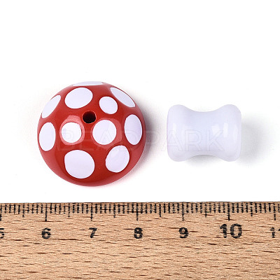 2Pcs Opaque Acrylic Enamel Beads MACR-N018-15G-1