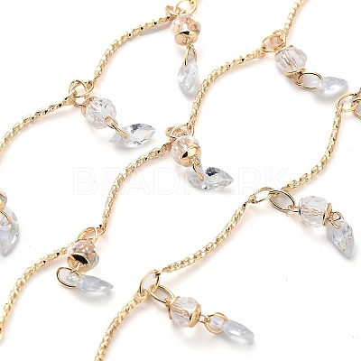 Handmade Brass Curved Bar Link Chains KK-F871-53G-1