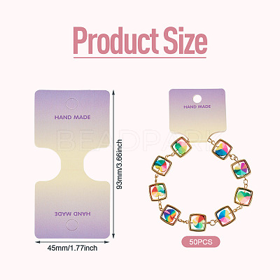 50Pcs Folding Paper Jewelry Display Cards ODIS-TA0001-07B-1