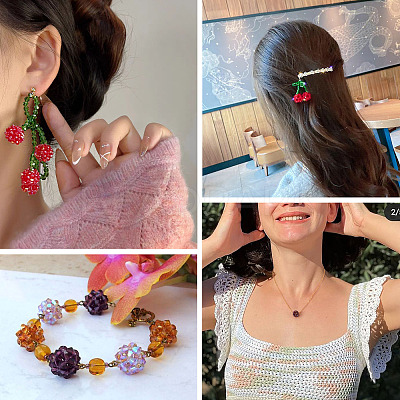 36Pcs 12 Colors Handmade Glass Woven Beads WOVE-TA0001-08-1