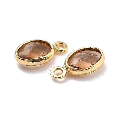 Eco-Friendly Brass with Glass Pendants KK-K268-01P-1