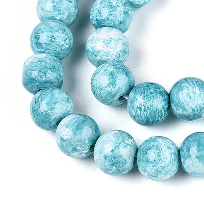 Baking Paint Glass Beads Strands X-DGLA-N016-8mm-08-1