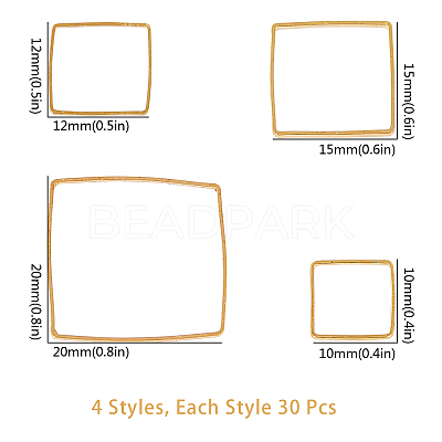 Brass Linking Rings KK-SC0001-22G-1