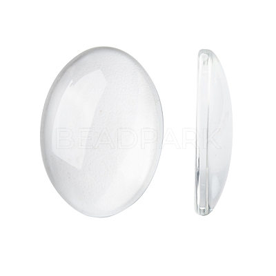 Transparent Glass Cabochons GGLA-R022-25x18-1