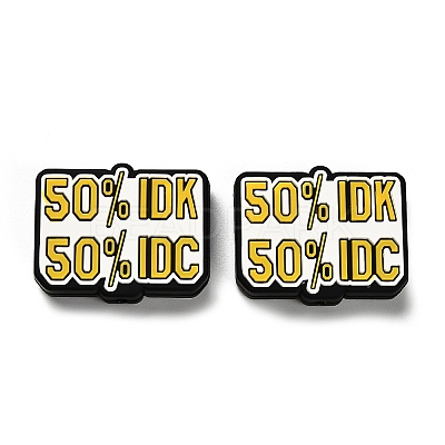 Word 50% IDK 50% IDC Food Grade Eco-Friendly Silicone Focal Beads SIL-I007-07-1