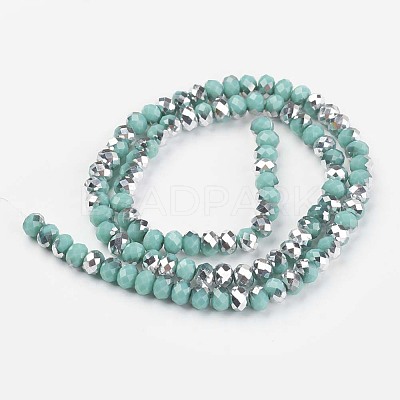 Electroplate Opaque Glass Beads Strands X-EGLA-A034-P4mm-M13-1