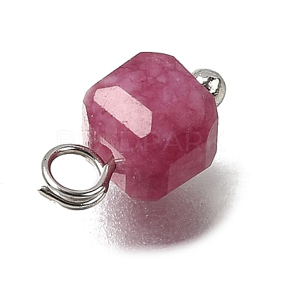 Natural Colorful Tourmaline Faceted Table Cut Cube Charms PALLOY-JF04367-02-1
