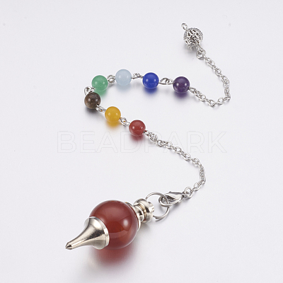 Natural Carnelian Sphere Dowsing Pendulums MAK-P009-E03-1