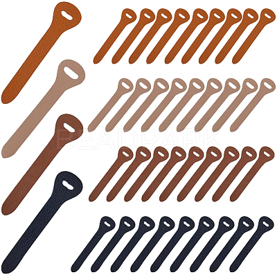 40Pcs 4 Colors Cowhide Zipper Puller Head PURS-GF0001-08-1