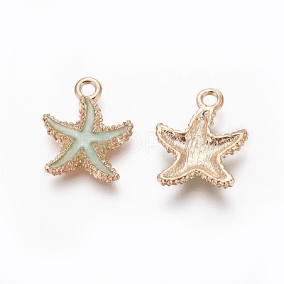 Alloy Enamel Pendants X-PALLOY-F224-10G-1
