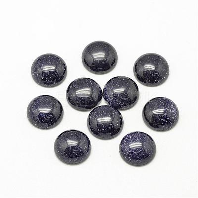 Synthetic Blue Goldstone Cabochons G-R416-6mm-34-1