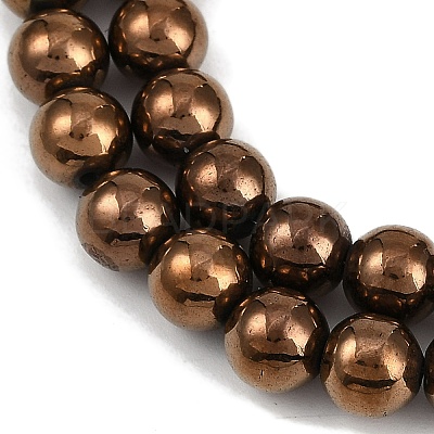 Electroplated Synthetic Magnetic Hematite Beads Strands G-G174-L01-04-1