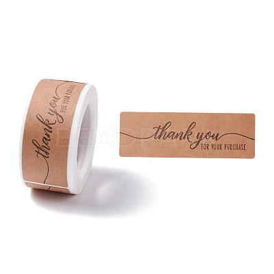 Rectangle Thank You Theme Paper Stickers DIY-B041-33A-1