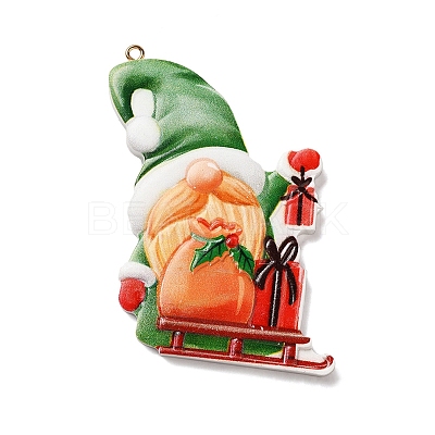 Christmas Santa Claus Resin Pendant Decorations HJEW-K041-01-1