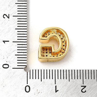 Brass Micro Pave Clear Cubic Zirconia Charms ZIRC-C009-01G-G-1