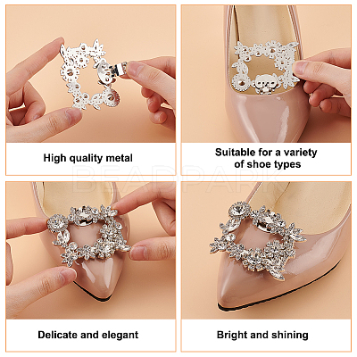 4Pcs 2 Colors Glass Rhinestone Shoe Decoration FIND-GO0002-28-1
