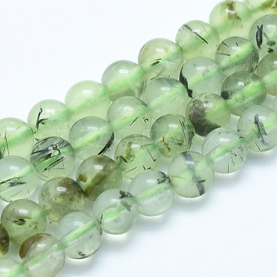 Natural Prehnite Beads Strands G-E483-07B-8mm-1