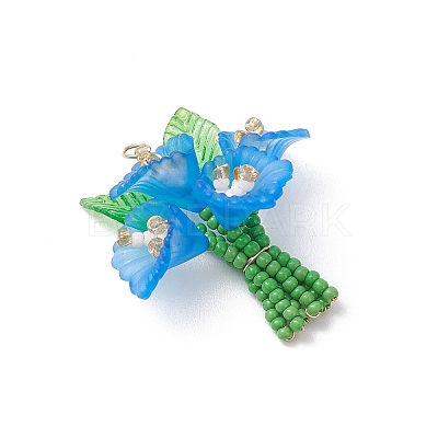 Glass Seed Beaded Pendants PALLOY-MZ01155-1