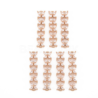 Rack Plating Brass Micro Pave Clear Cubic Zirconia Links Connectors KK-T060-36-RS-1