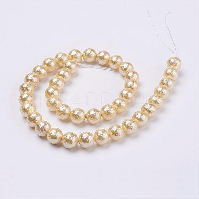 Wrinkle Textured Shell Pearl Beads Strands BSHE-E016-8mm-04-1