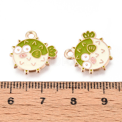 Marine Animals Alloy Enamel Pendants ENAM-T022-34D-1