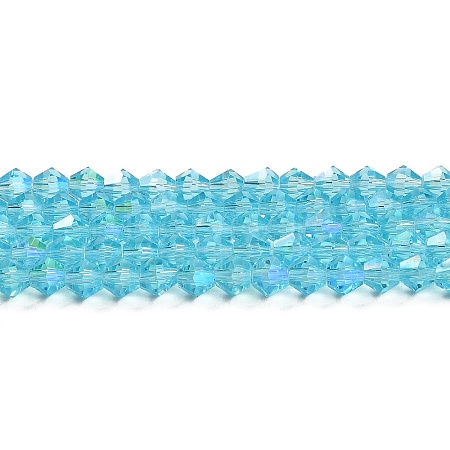 Transparent Electroplate Glass Beads Strands GLAA-F029-3mm-D20-1