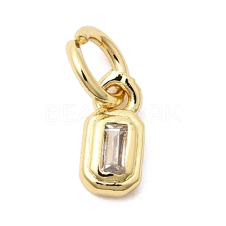 Brass Cubic Zirconia Charms KK-G554-02D-01-1