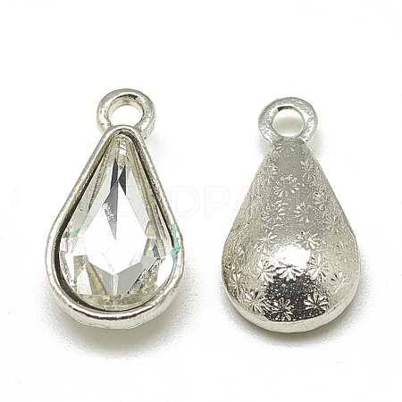 Alloy Glass Pendants PALLOY-T029-8x13mm-01-1