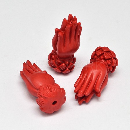 Dyed Buddha's Hand Synthetic Coral Beads CORA-O004-05A-1