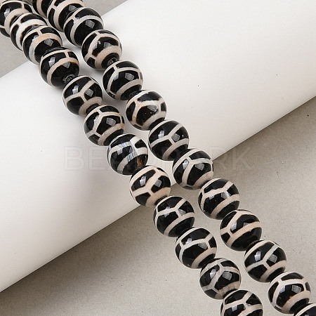 Tibetan Style dZi Beads Strands G-G328-A04-8mm-1