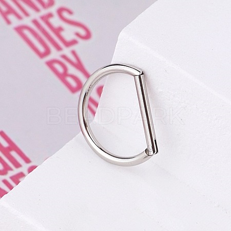 316L Stainless Steel Micro Pave Cubic Zirconia Hoop Nose Rings WG5D603-25-1