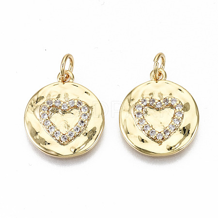 Brass Micro Pave Clear Cubic Zirconia Pendants ZIRC-S067-138-NF-1