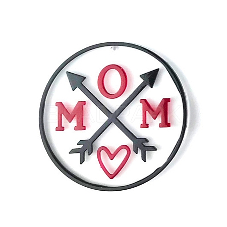 DIY Mother's Day Theme Flat Round Pendant Silicone Molds LS-SIMO-H010-02G-1