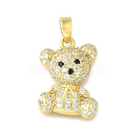 Brass Micro Pave Cubic Zirconia Pendants KK-Z102-19G-1
