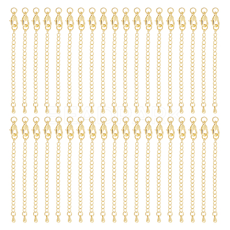 24 Sets Long-Lasting Plated Brass Chain Extender KK-UN0002-51-1
