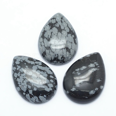 Natural Snowflake Obsidian Cabochons G-P393-G11-1