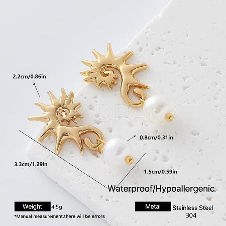 304 Stainless Steel Stud Earrings for Women OH3456-9-1
