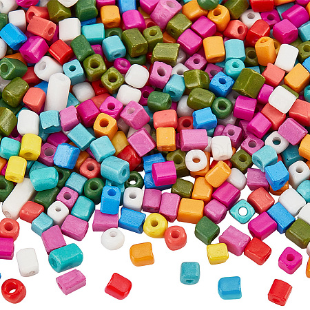  2000Pcs Opaque Colour Glass Seed Beads SEED-NB0001-90-1