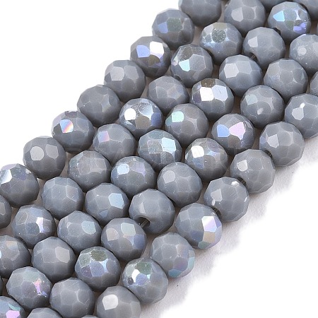 Electroplate Opaque Solid Color Glass Beads Strands LS-EGLA-A044-P4mm-L10-1