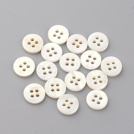 4-Hole Freshwater Shell Buttons BUTT-S020-22-10mm-1