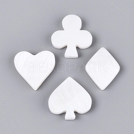 4Pcs 4 Styles Natural Freshwater Shell Beads BSHE-T014-48-1