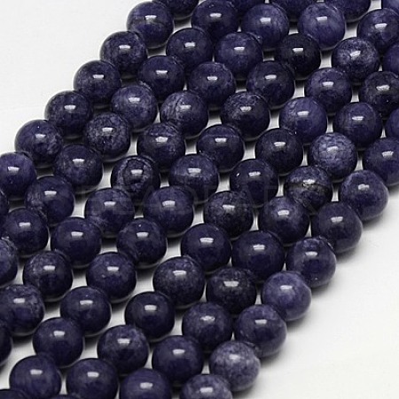 Natural Yellow Jade Beads Strands G-G598-8mm-YXS-15-1