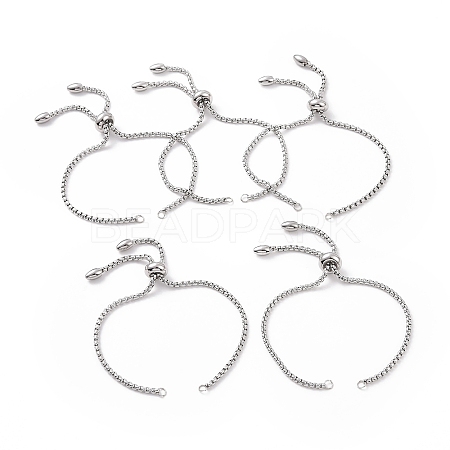 Tarnish Resistant Adjustable 304 Stainless Steel Slider Bracelets Making LS-STAS-T050-030P-1